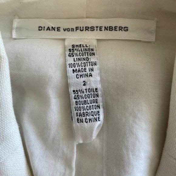 Diane Von Furstenburg ivory lightweight jacket. 3/4 sleeves - Picture 3 of 4